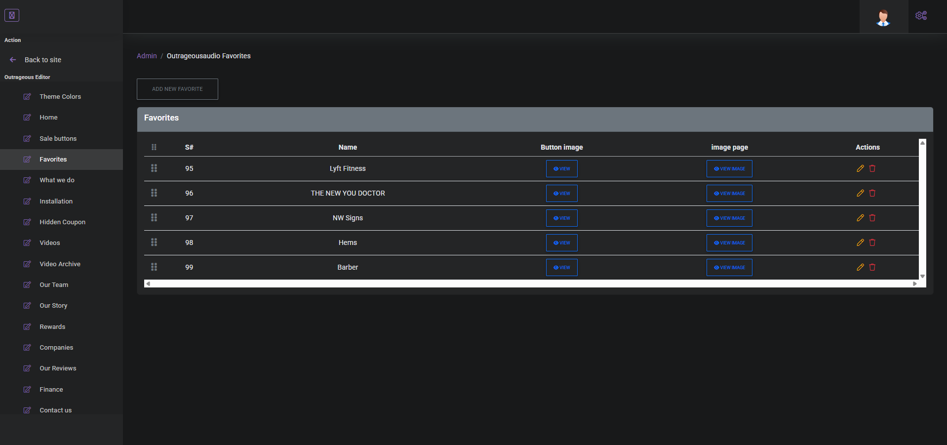 Outrageous Audio Content Dashboard